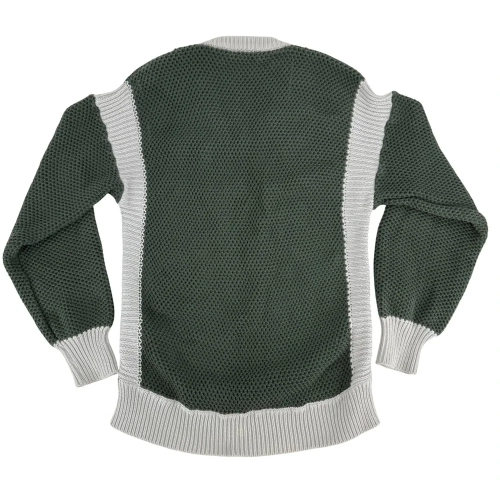 Vintage 90's Emporio Armani Sweater Italy 100%‎ Cotton XS–Slim Small Green White